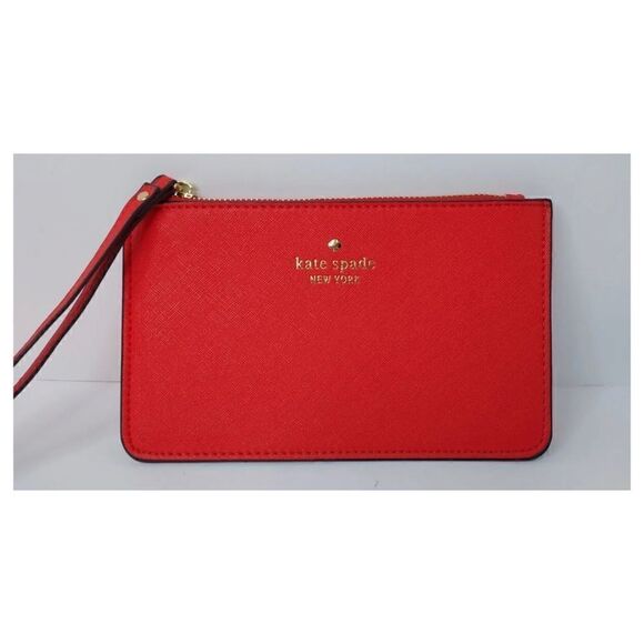 Kate Spade ORANGE MEDIUM ZIP WRISTLET - Picture 1 of 8